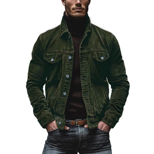 Herren Retro Cordjacke - Zeitloses Design mit Mehreren Taschen