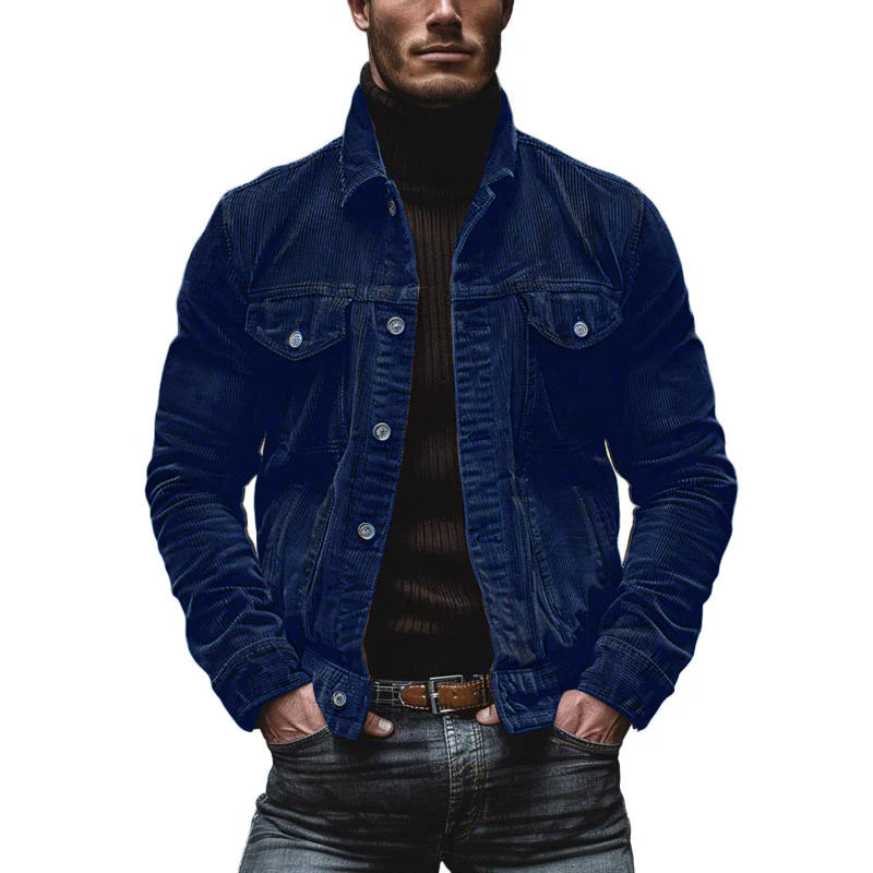Herren Retro Cordjacke - Zeitloses Design mit Mehreren Taschen