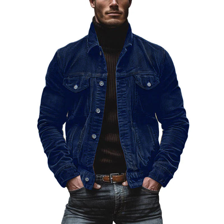 Herren Retro Cordjacke - Zeitloses Design mit Mehreren Taschen