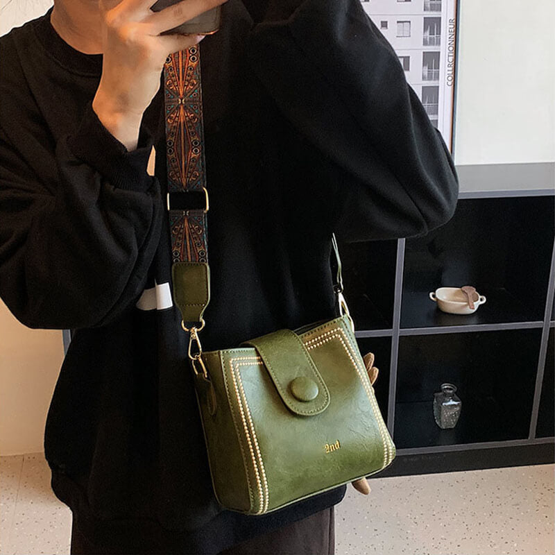 Vintage Mode Tasche mit verstellbarem, breiterem Schulterriemen