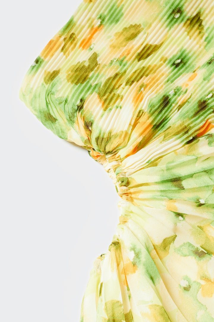 Riva Blumenprint Maxikleid mit Ein-Schulter-Träge