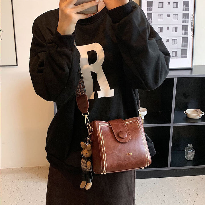 Vintage Mode Tasche mit verstellbarem, breiterem Schulterriemen