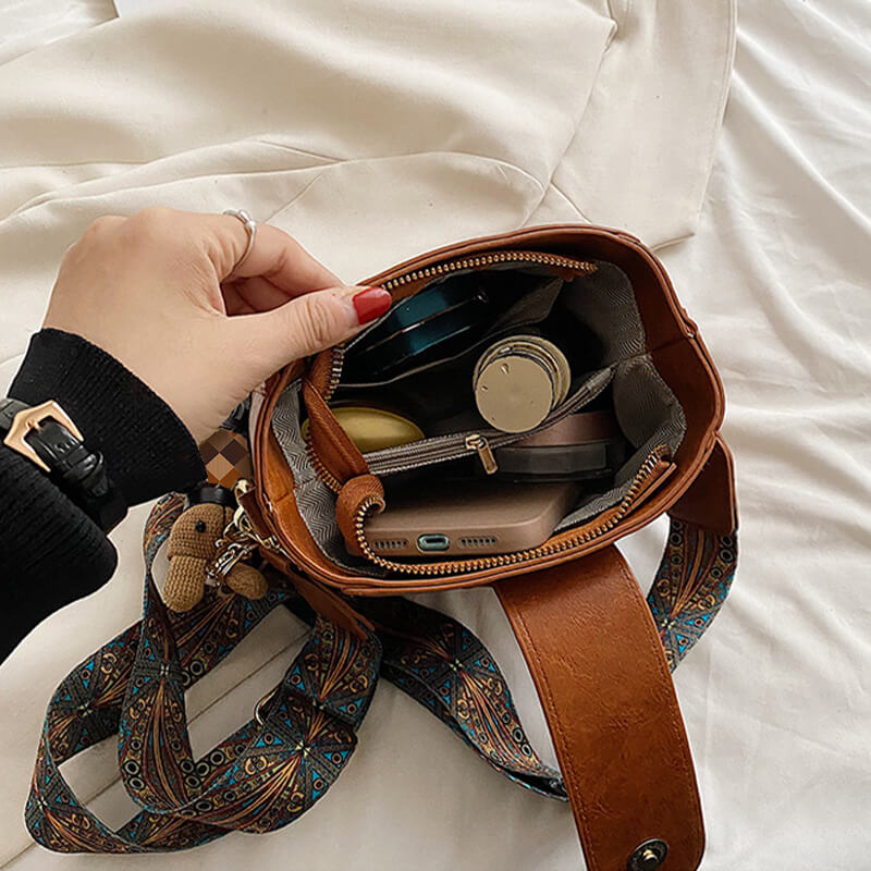 Vintage Mode Tasche mit verstellbarem, breiterem Schulterriemen