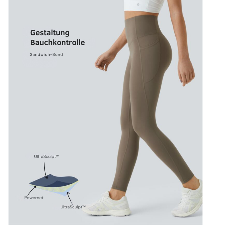Berlin UltraSculpt™ - Legging mit hoher Taille - Bauchkontrolle und Seitentaschen für das Training