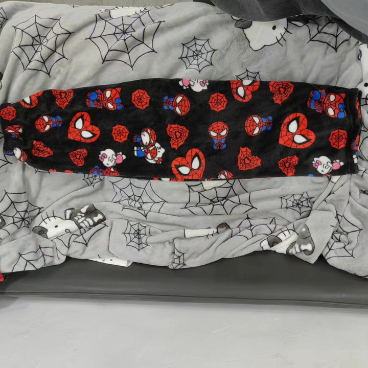 Baumwoll-Velours H.Kitty x Spider-Man Lässige Pyjamahose