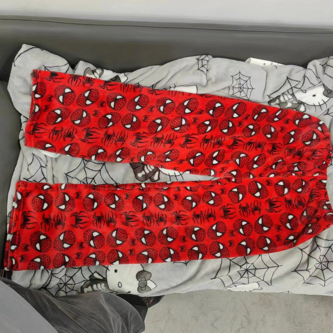 Baumwoll-Velours H.Kitty x Spider-Man Lässige Pyjamahose