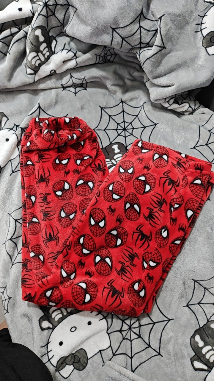 Baumwoll-Velours H.Kitty x Spider-Man Lässige Pyjamahose