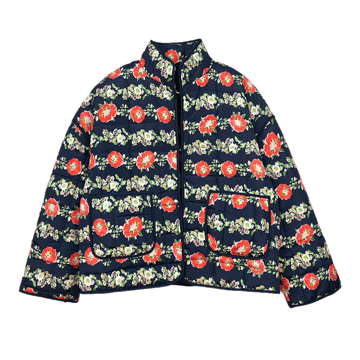 Eira Blumen-Quilted Cropped Jacke