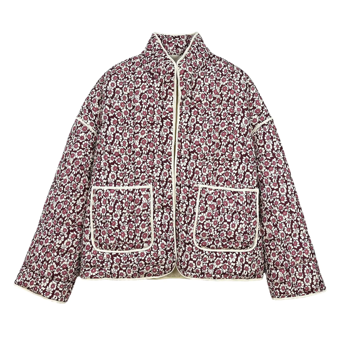 Eira Blumen-Quilted Cropped Jacke