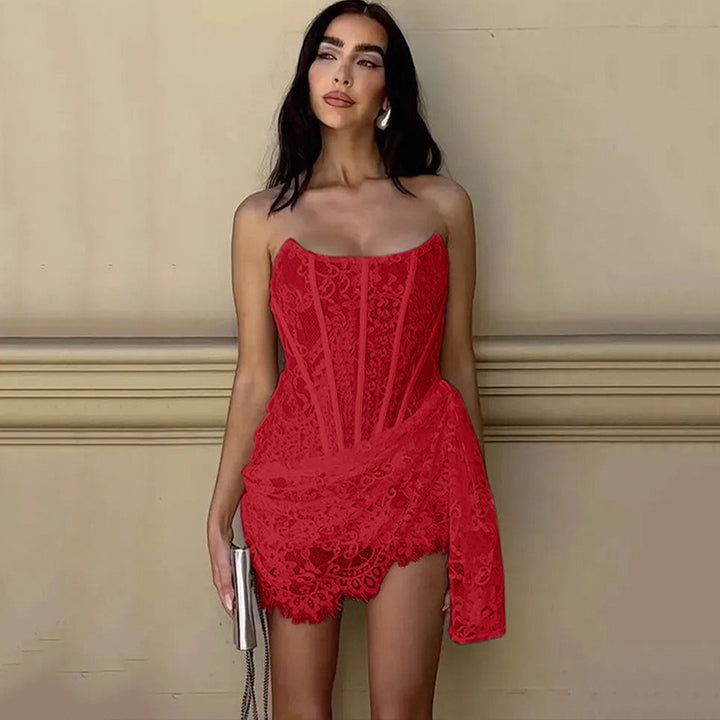 Verführerisches Spitzen-Corset-Minikleid