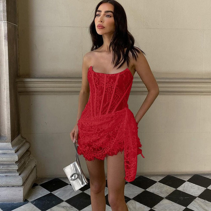 Verführerisches Spitzen-Corset-Minikleid