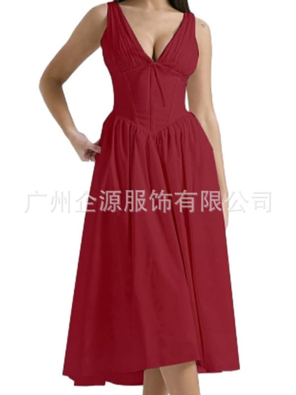 Dramatisches Corset-Maxikleid mit tiefem Dekolleté