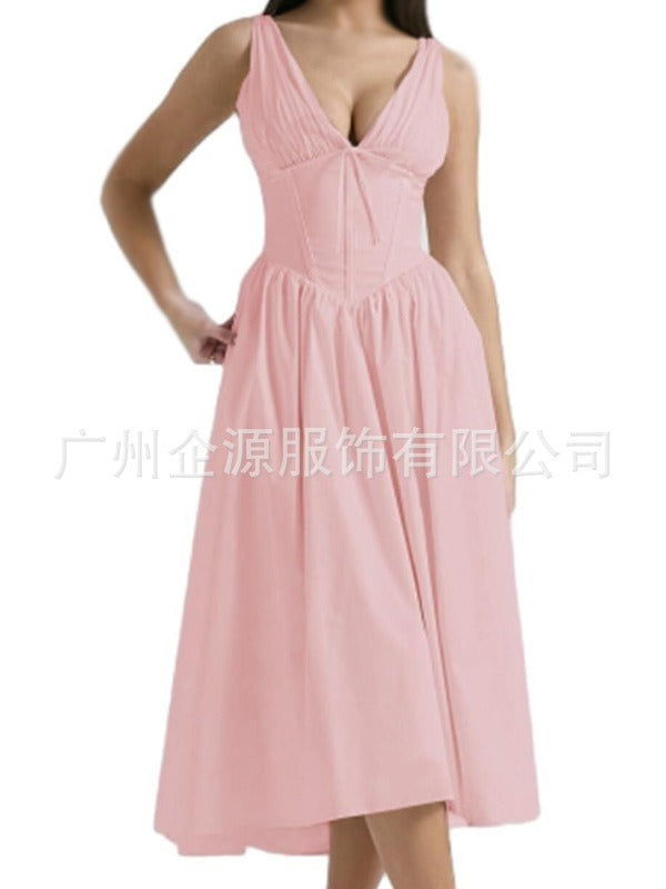 Dramatisches Corset-Maxikleid mit tiefem Dekolleté