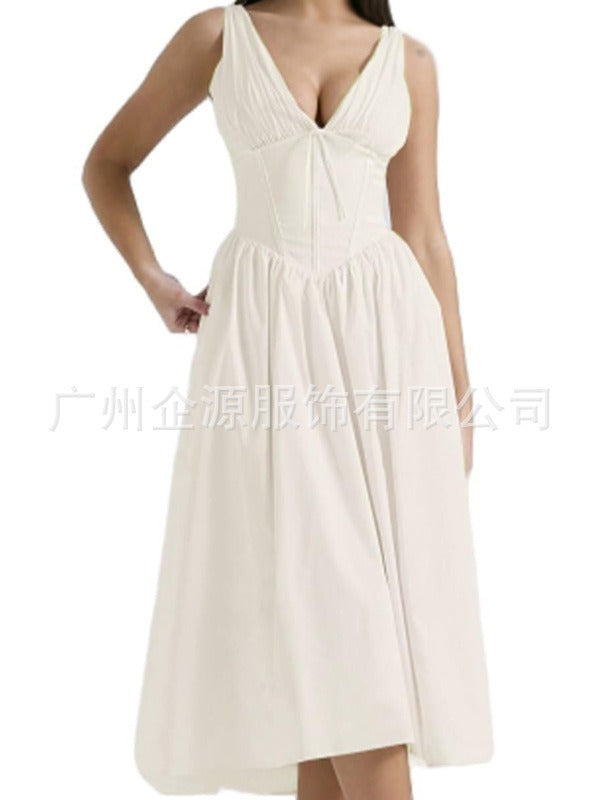 Dramatisches Corset-Maxikleid mit tiefem Dekolleté